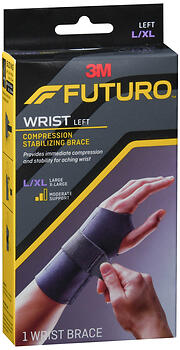3M FUTURO Left Wrist Compression Stabilizing Brace L/XL