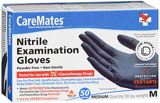 Caremates Nitrile Examination Gloves Medium