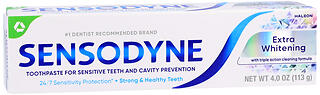 Sensodyne Extra Whitening Toothpaste for Sensitive Teeth and Cavity Prevention
