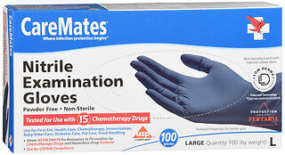 CareMates Nitrile Examination Gloves Large