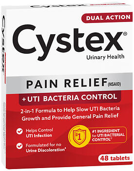 Cystex Urinary Health Pain Relief + UTI Bacteria Control Tablets