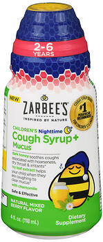 Zarbee's Children's Cough Syrup + Mucus Nighttime Natural Mixed Berry