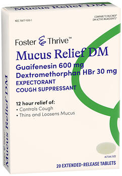 Foster & Thrive Mucus Relief DM Guaifenesin 600 mg Dextromethorphan HBr 30 mg Extended-Release Tablets