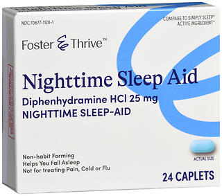 Foster & Thrive Nighttime Sleep-Aid Diphenhydramine HCl 25 mg Caplets