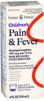 Foster & Thrive Child Pain-Fever 160 MG/5ML
