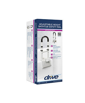 Drive Medical Clamp-On Adjustable Bathtub Grab Bar & Bathtub Safety Rail