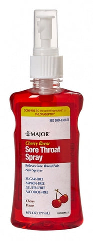 Sore Throat Spray Cherry Flavor 1.4% Strength 6 oz. Major Pharmaceuticals, OTC