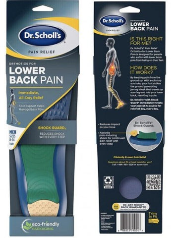 Dr. Scholl’s Orthotics for Lower Back Pain Shock Guard Men’s Sizes 8-14