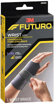 FUTURO Compression Stabilizing Wrist Brace Left Moderate Support L/XL