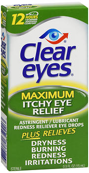 Clear Eyes Maximum Itchy Eye Relief Eye Drops 0.5 oz