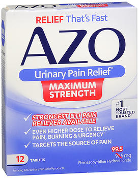 AZO Urinary Pain Relief Tablets Maximum Strength 12 TB
