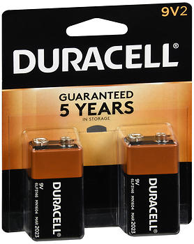 Duracell 9V Alkaline Batteries 2 EA