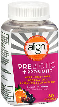 Align Prebiotic + Probiotic Gummies Natural Fruit Flavors 60CT