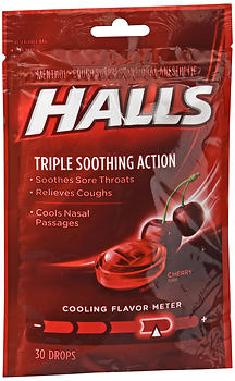 Halls Cough Suppressant/Oral Anesthetic Drops Cherry