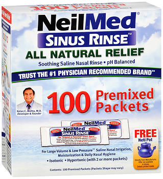 NeilMed Sinus Rinse All Natural Soothing Saline Premixed Packets