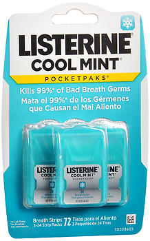 Listerine PocketPaks Breath Strips Cool Mint 72EA