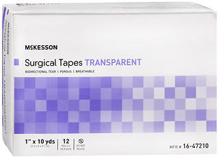 McKesson Surgical Tape Rolls Transparent 1" x 10 yds 12 EA