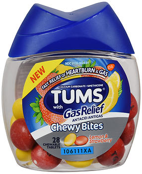 TUMS with Gas Relief Chewy Bites Lemon & Strawberry