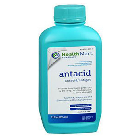 Health Mart Advanced Antacid/Antigas Maximum Strength Original Flavor 12 oz