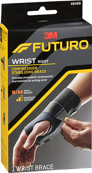 FUTURO Compression Stabilizing Wrist Brace Left Moderate Support S/M 48400