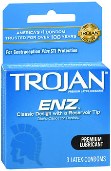 TROJAN Enz Premium Lubricant Latex Condoms 3 ea