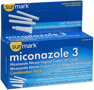Sunmark Miconazole 3 Vaginal Antifungal Combination Pack Prefilled Applicators 1 EA