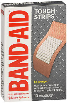 BAND-AID Tough Strips Adhesive Bandages All One Size 10 EA
