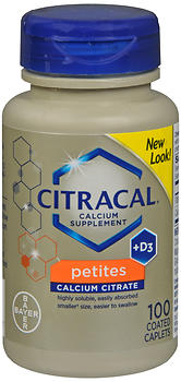 Citracal Petites Calcium Citrate +D3 Caplets 100 CT