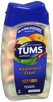 TUMS Antacid Ultra Strength 1000 Chewable Tablets Assorted Fruit