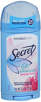 Secret Invisible Solid Anti-Perspirant Deodorant pH Balanced Powder Fresh 2.6 OZ