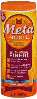 Metamucil 4 in 1 MultiHealth Fiber Powder Orange Smooth Sugar Free 15 OZ