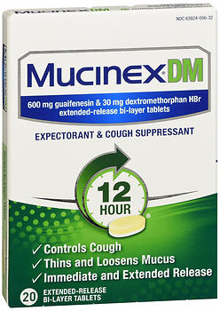 Mucinex DM Expectorant & Cough Suppressant Extended Release Bi-Layer Tablets 20 TB