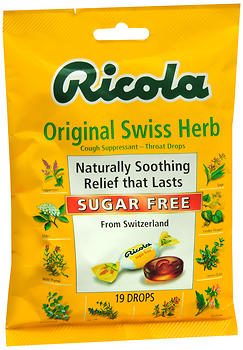 Ricola Cough Suppressant Throat Drops Sugar Free Original Swiss Herb
