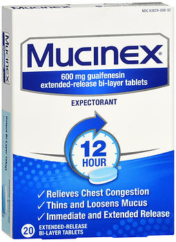 Mucinex Expectorant Extended-Release Bi-Layer Tablets 20 CT