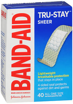 BAND-AID Tru-Stay Sheer Strips Bandages All One Size 40 EA