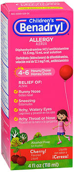 Benadryl Children's Allergy Liquid Cherry Flavored 4oz