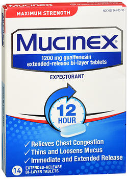 Mucinex Expectorant Tablets Maximum Strength 14 tb