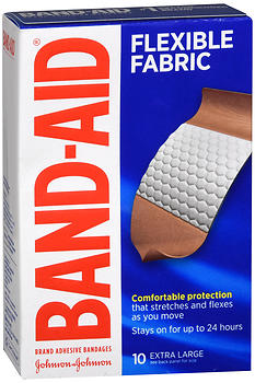 BAND-AID Flexible Fabric Adhesive Bandages Extra Large 10 EA