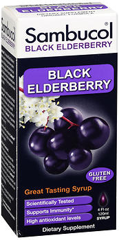 Sambucol Black Elderberry Dietary Supplement Syrup 4 OZ