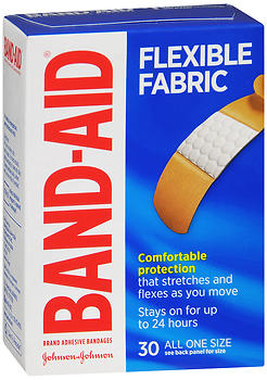 BAND-AID Flexible Fabric Adhesive Bandages All One Size 30 EA