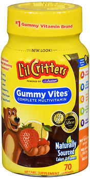 L'il Critters Gummy Vites Complete Multivitamin Dietary Supplement Gummies Fruit Flavors 70 EA