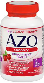Azo Cranberry Urinary Tract Health Supplement Softgels 100 CP