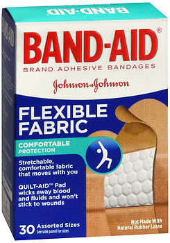 BAND-AID Flexible Fabric Adhesive Bandages Assorted Sizes 30 EA