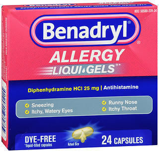 Benadryl Allergy Liqui-Gels Dye Free 24CT