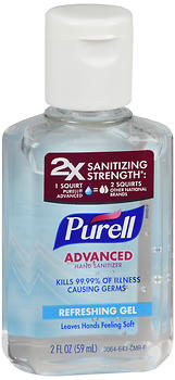 Purell Advanced Hand Sanitizer Refreshing Gel 2 OZ