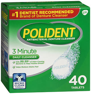 Polident 3 Minute Antibacterial Denture Cleanser Tablets 40 TB