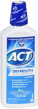 ACT Dry Mouth Anticavity Fluoride Mouthwash Soothing Mint 18 oz