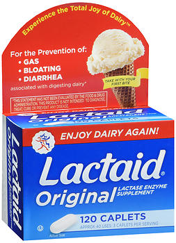 LACTAID Lactase Enzyme Supplement Caplets Original 120 CP