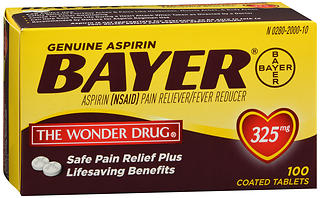 Bayer Aspirin 325 mg Coated Tablets 100 TB