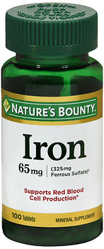 NATURE'S BOUNTY IRON 65 MG TABLETS